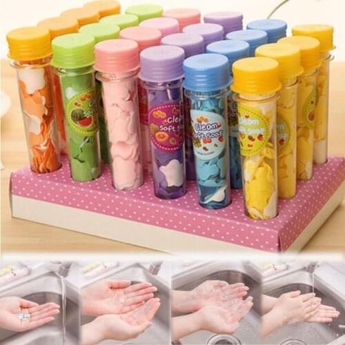 Disposable Soap Paper Travel Mini Soap Paper Test Tube Colored Confetti Foaming Flower Paper Outdoor Portable Cleaning Supplies