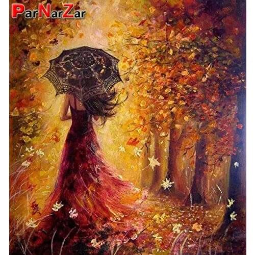 ParNarZar 5D Diamond Painting Full Round /Square Cross Stitch Embroidery Set Dream Girl House Decoration
