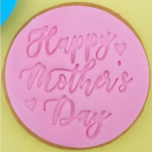 6cm happy mothers day Cake decoration Cutter stamp embosser holiday Fondant plastic cutter Cake Mould tools fondant Baking