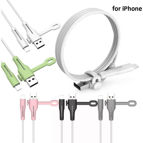 Data Line Protector For iPhone Charger Cable Cord Saver Wire Winder Protection Soft Silicone Cable Protector For iPhone USB