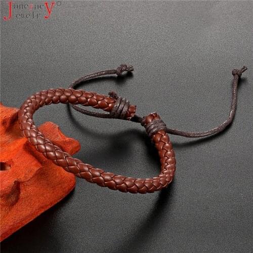 Leather Weaving Rope Adjustable Men Women Bracelets Multilayer Wristband Hand Made Clothing Accessories Bracelets Free Shipping
