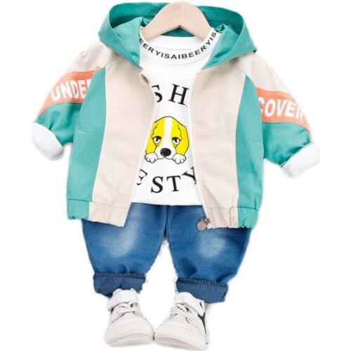 Autumn Winter Baby Boys Girls Casual Costume Kids Hooded Jacket Toddler Cartoon Clothes Fashion Children Letter Cotton Clothing