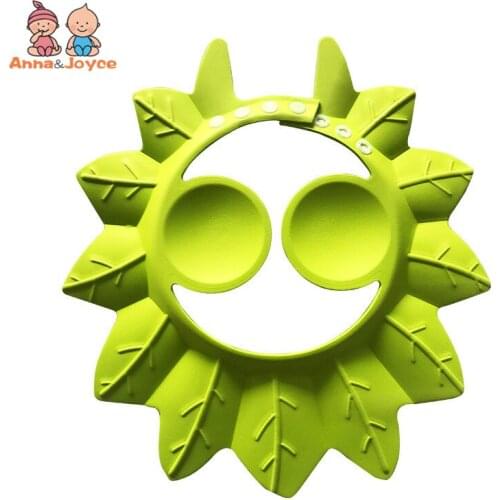 3Pc/lot Childrens Maple Leaf Shower Cap Baby Shampoo Cap Baby Shampoo Waterproof Shower Cap Adjustable Silica Gel