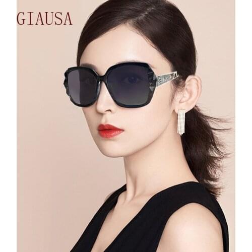 GIAUSA European and American Polarized Sunglasses Womens Sunglasses tide round face glasses anti ultraviolet toad glasses
