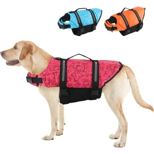 Dropship Pet Dog Clothes Life Jacket Dog Life Vest Summer Printed Pet Life Coat Swimming Preserver Swimwear Large Dogs Clothing