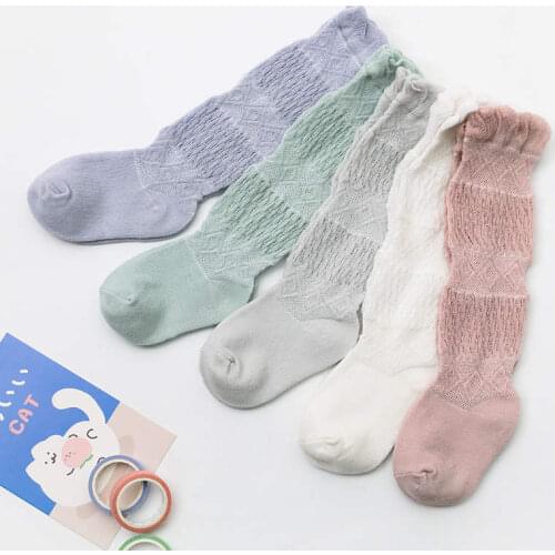 Wecute Spring Autumn Unisex Baby Boy Long Socks Fashion Cotton Children Sock Knee High Kids Girl Socks Solid Color Leg Warmer