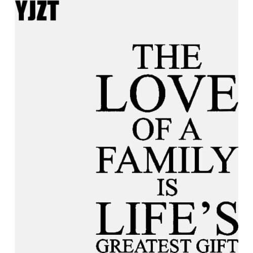 YJZT 10.5CM*15.3CM THE LOVE OF A FAMILY IS LIFES GREATEST GIFT Car Stickers Vinyl Art Decals Black/Silver C3-2072