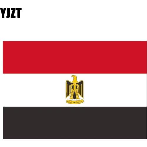 YJZT 11.9CM*8CM Creative Egypt Flag International Decal Reflective Car Sticker 6-0796
