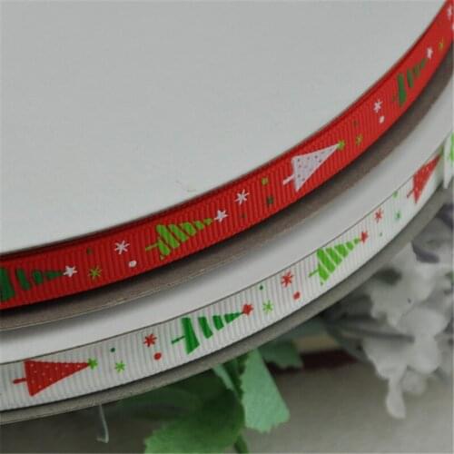 3/8" U pick grosgrain ribbon Merry Christmas Tree Wedding Craft Appliques 5Y