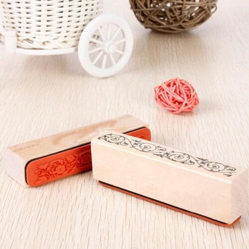 1PC Beautiful Design The Best Price Wooden Rubber Flower Lace Stamp Floral Seal Scrapbook Handwrite Wedding Craft For Decoration