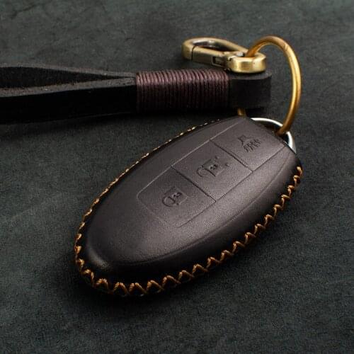 1 Pcs Genuine Leather Car Key Case Cover Car Styling For Nissan Qashqai Juke Note Almera Teana Tiida Murano Key Bag Holder
