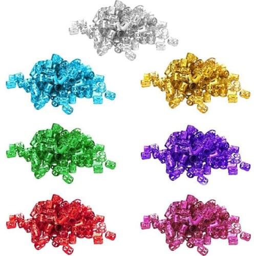 100 Pcs Multi Color Dirty hair extension buckle big braid hair extension ring For Braiding Hair Extension Jewelry