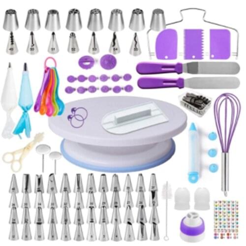 137pcs/set Cake Decorating Tools Turntable Set Pastry Party Decorating Kit Kitchen Gadget Sets Dessert Cake Baking Supplies