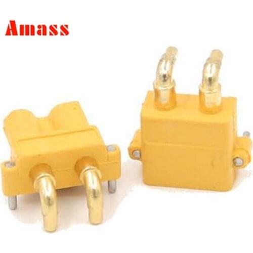 2pairs XT30PW Banana Golden XT30 Upgrade Right Angle Plug Connector ESC Motor PCB board plug connector for RC model 20% off