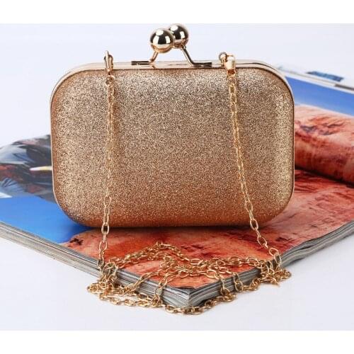 2020 Fashion Simple Women Handbags Chains Clutches dinner party Shoulder Bags Gold Silver Black Evening Clutch Bag Female Purses