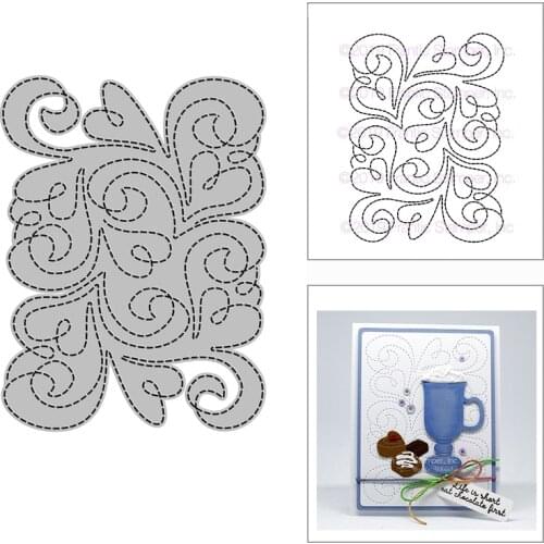2021 New Stitched Sweet Swirls Panel Metal Cutting Dies for Scrapbooking Decor and Card Making Paper Craft Embossing No Stamps