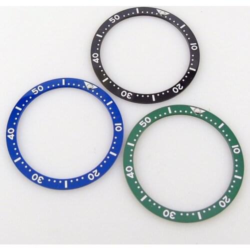 38mm Flat Ceramic Watch Bezel Ring Insert For SKXOO7 Movement Black/Blue/Green Color Wristwatch Parts