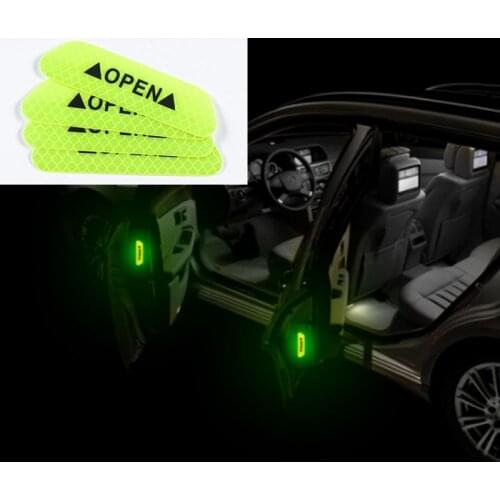 4Pc Car Door Safety Warning Reflective Stickers OPEN Sticker For Subaru XV Forester Outback Legacy Impreza XV BRZ Tribeca