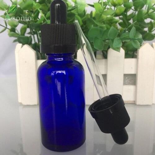 5PCS 5ml 10ml Blue Glass Empty Essential Oil Dropper Cover Glass Bottles Drop E Liquid Bottles E Liquid Glass Dropper bottles C