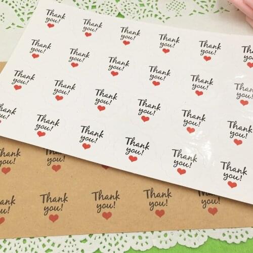 600pcs/Lot 3cm Diameter Thank You Stickers Packaging Label Paper Self-adhesive Jewelry Accessories decor Stickers