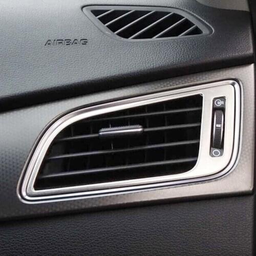 ABS Chrome For 2015 2016 2017 Hyundai Sonata car styling auto accessories Car Air Condition outlet Vent frame Cover Trim