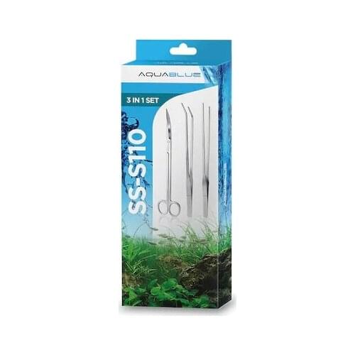 AQUABLUE SS-S110 VEGETATED AQUARIUM SCISSORS-TWEEZERS MAINTENANCE KIT 3 IN 1