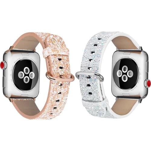 Shiny Leather for Apple Watchbands 38mm 40mm 42mm 44mm for IWatch SE WomenS Stylish Strap Classic Wristband Series 6 5 4 3 2 1