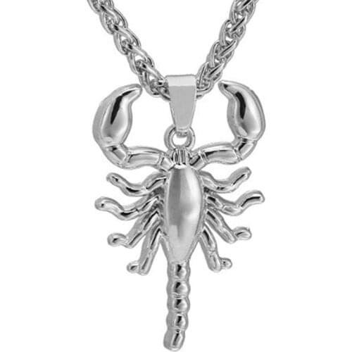 Goth Scorpion Pendant Necklace For Women Men Black Gold Silver Color Stainless Steel Chain On The Neck Jewelery Accesorios Gifts