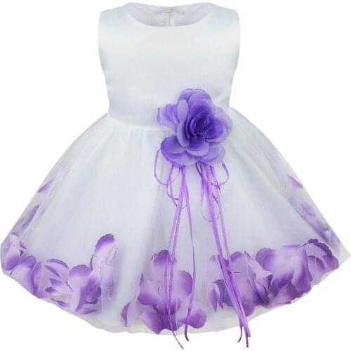 Baby Girls Baptism Dress Newborn Princess Birthday Party Dress Toddler Kids Flower Petal Christening Ball Gown Dresses For Girls