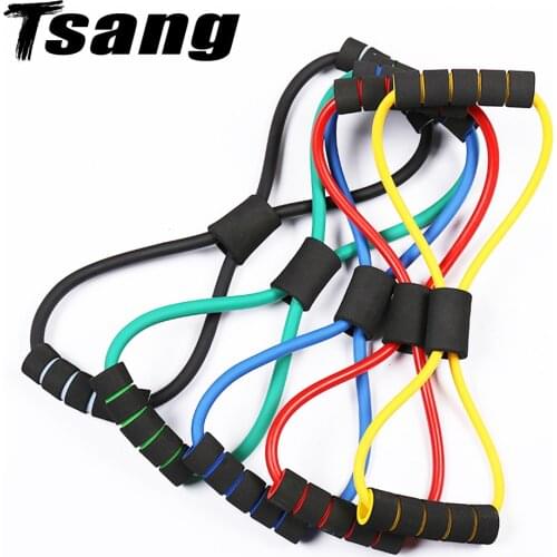 Yoga Fitness Resistance Bands Expander Elastic Stretch Training Home Gyms Elastic 8 Word Rubber Tubes Pull Rope Equipment Straps
