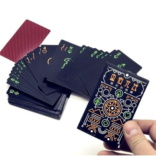 Fantastic Creative Luminous Fluorescent Light Night Cartoon Creative Poker Night Playing Cards Poker Deck Magic Trick