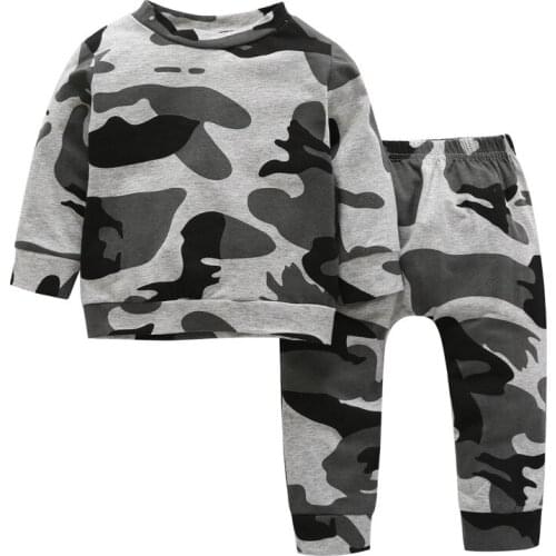 Newborn Baby Clothing Sets 2019 Autumn long-sleeved camouflage T-shirt+Pants Cotton Infant Toddler boy girl clothes outfits