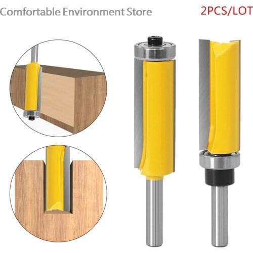 8mm Shank Flush Trim Pattern Router Bit Wood Cutters Top Bottom Bearing Cutter