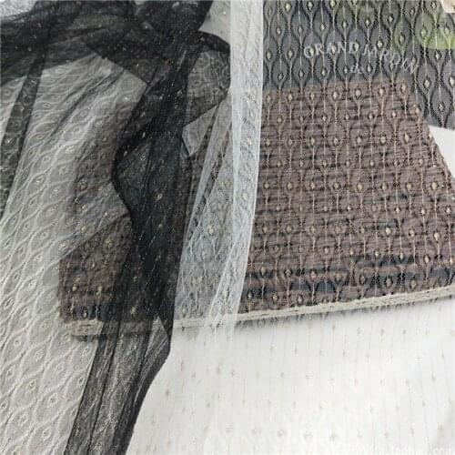 Creative fabrics see-through gold silk mesh dress diy dress lace designer clothing fabric