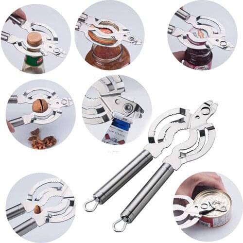 Multi-functional Jar Opener Stainless Steel Handy Screw Cap Multi-purpose Can Lid Grip Spanner Kitchen Accessories Kitchen Tool