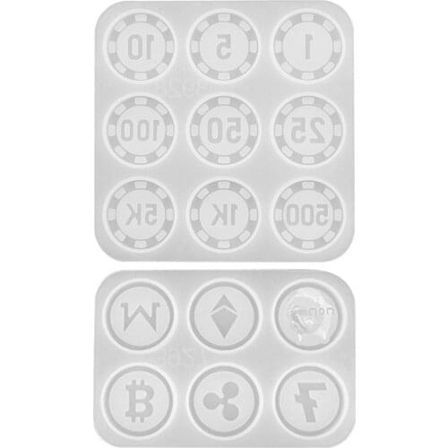 Tabletop Game Coin Disc Mold DIY Commemorative Coin Silicone Mold Entertainment Game Digital Chip Collection Coin Mold Set
