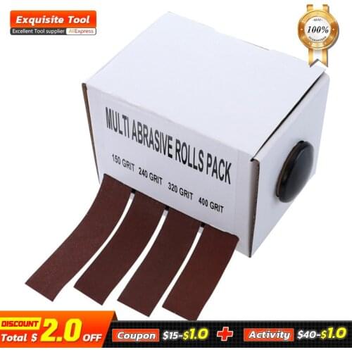 6M Sandpaper Dry Matte Belt Box 4 Roll Soft Sand Cloth Grinding Polish Emery For Metal Polishing Abrasive Sander Wood Carving