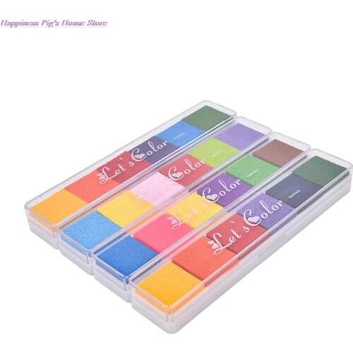 Non-Toxic Gradient Color Ink Pad Inkpad Rubber Stamp Oil Based Finger Print Nice Gift For Children Stamp DIY Art