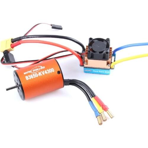 OCDAY 5-13V 320A Waterproof 3S 60A Brushed Motor ESC Electronic Speed Controller and B3650 3900KV 4300KV Motor For 1/10 RC Car