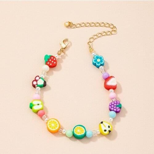 Strawberry Fruit Bracelet Charms Women Jewelry Pulseras Mujer Sieraden Chain Lgbt Accessories Matching Bracelets for Girls