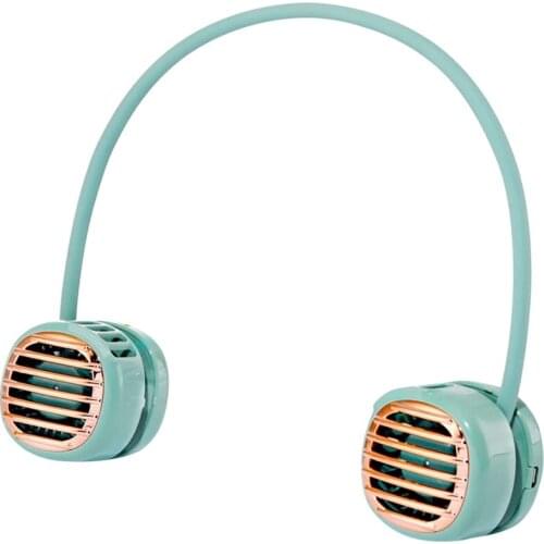 Portable Neck Fan Hands-Free Personal USB Fan-Ultra-Light Rechargeable Battery Operated Bladeless Fan 4 Speeds Green