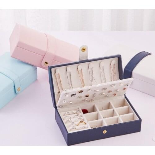 Portable Fresh And Simple PU Earrings Jewelry Box Arch A Variety Of Optional Earrings And Rings Multi-functional Portable