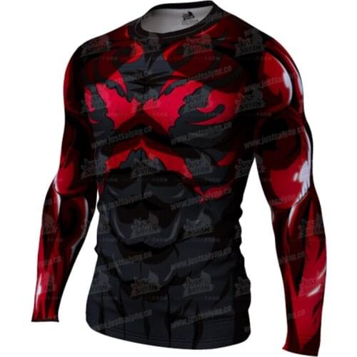 Casual 3D muscle line Printing Funny Fitness One Piece Luffy Compression Shirt Men Bodybuilding Tight Long Sleeve Tshirt