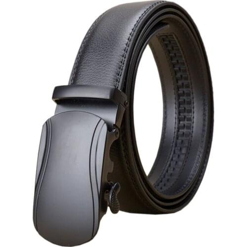 Famous Brand Black Men Belt Top Quality Genuine Luxury Leather Belts for Men,Fashion Strap Male Metal Automatic Buckle