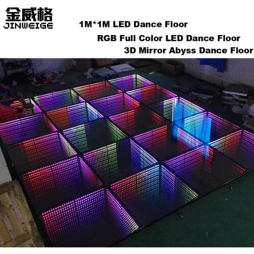 RGB Mirror 1Mx1M 3D Infinity Led Dance Floor Nightclub Decoration Wedding Party Dance Floor Led