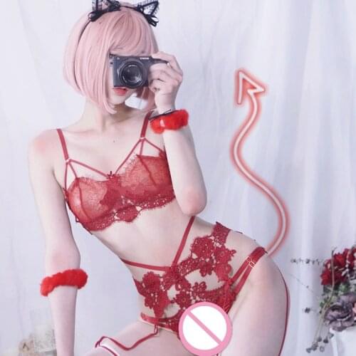 Thong Hollow Out Underwear Intimante Lingerie New 2020 Sexy 3/4 Cup Back Closure Lace Women Bra Set