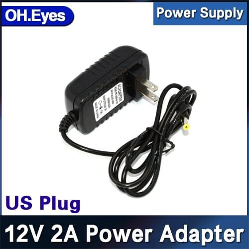 OH.eyes 12V 2A LED power adapter US plug 5.5*2.5 LED Power Supply Adapter EU plug drive for 5050 3528 LED Strip