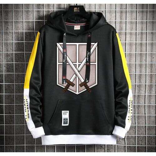 Anime Attack on Titan Hoodie Casual Fake Two-Piece jacket coat women men Popular Harajuku Hoodeds Pullover Streetwear