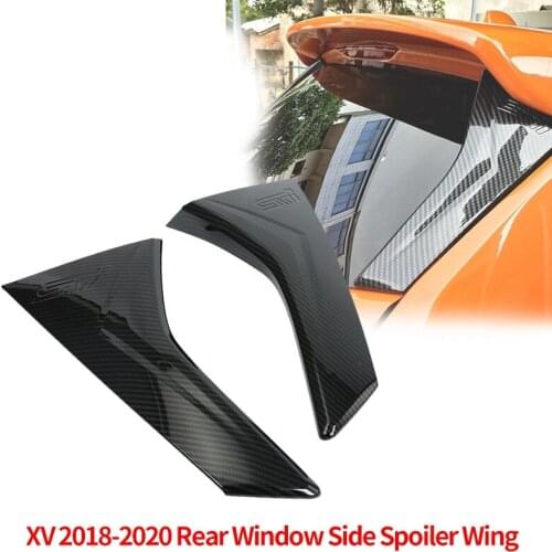 Carbon Fiber Style Rear Window Side Spoiler Wing Strip Protection Trim for Subaru XV 2018-2020