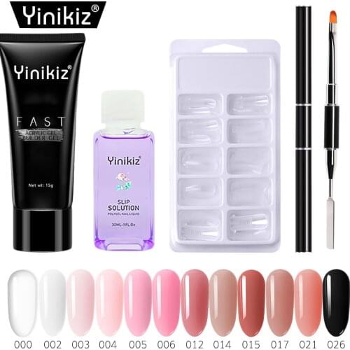 Yinikiz 15ml Poly Extension Nail Gel Varnish Nail Polish Set Quick Building Gel UV Glue Extension Builder Nail Art Gelpolish